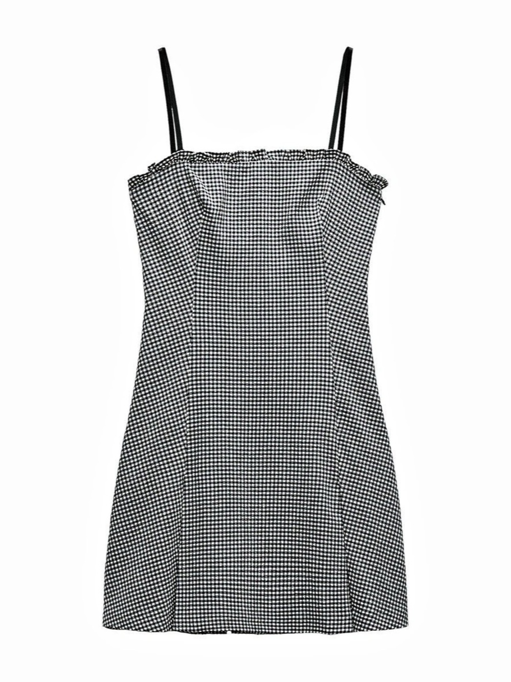 Zara Gingham Mini Dress Black & White